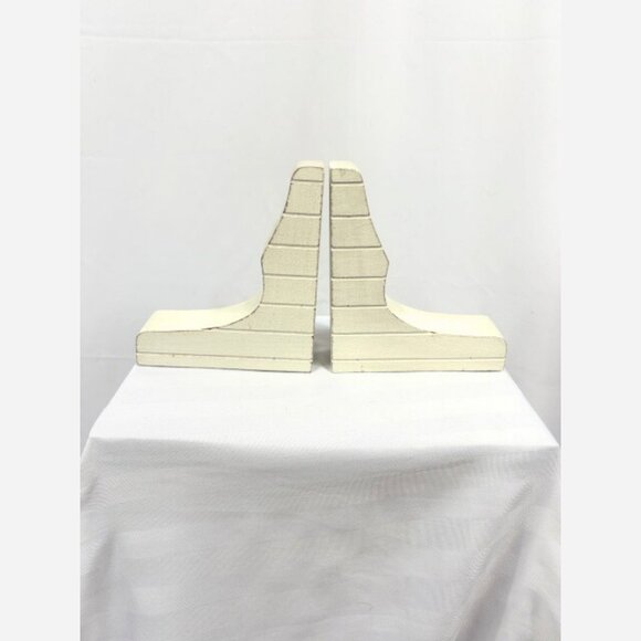 Birds on a Wire Bookends – Rustic White Wood & Metal Set of 2 - Picture 8 of 10